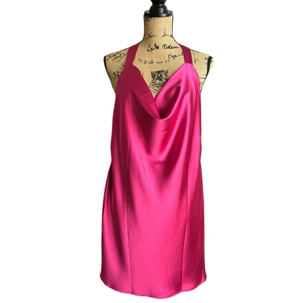 CantonWalker Cowl Neck Dress With Open Back - Fuchsia Size XL NWT 2 0420 - Picture 10 of 11